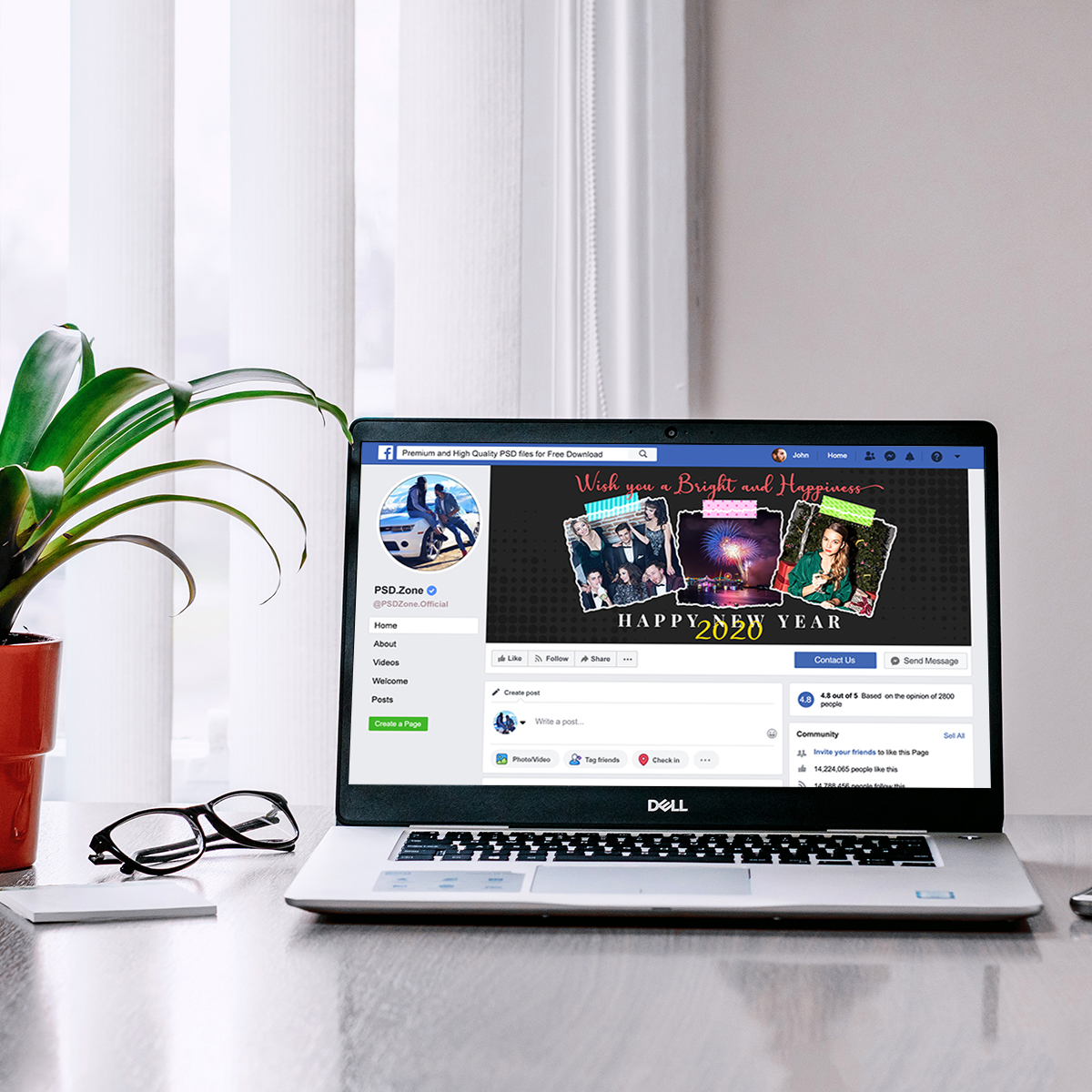 Download Шаблон для соцсетей "New Year FB Cover Social Media Template" / New Year FB Cover Social Media Template - Шаблон для соцсетей на тему графика new year 2020 christmas fb facebook cover post story celebration enjoy holiday vacation personal memory party club fashion tour instagram