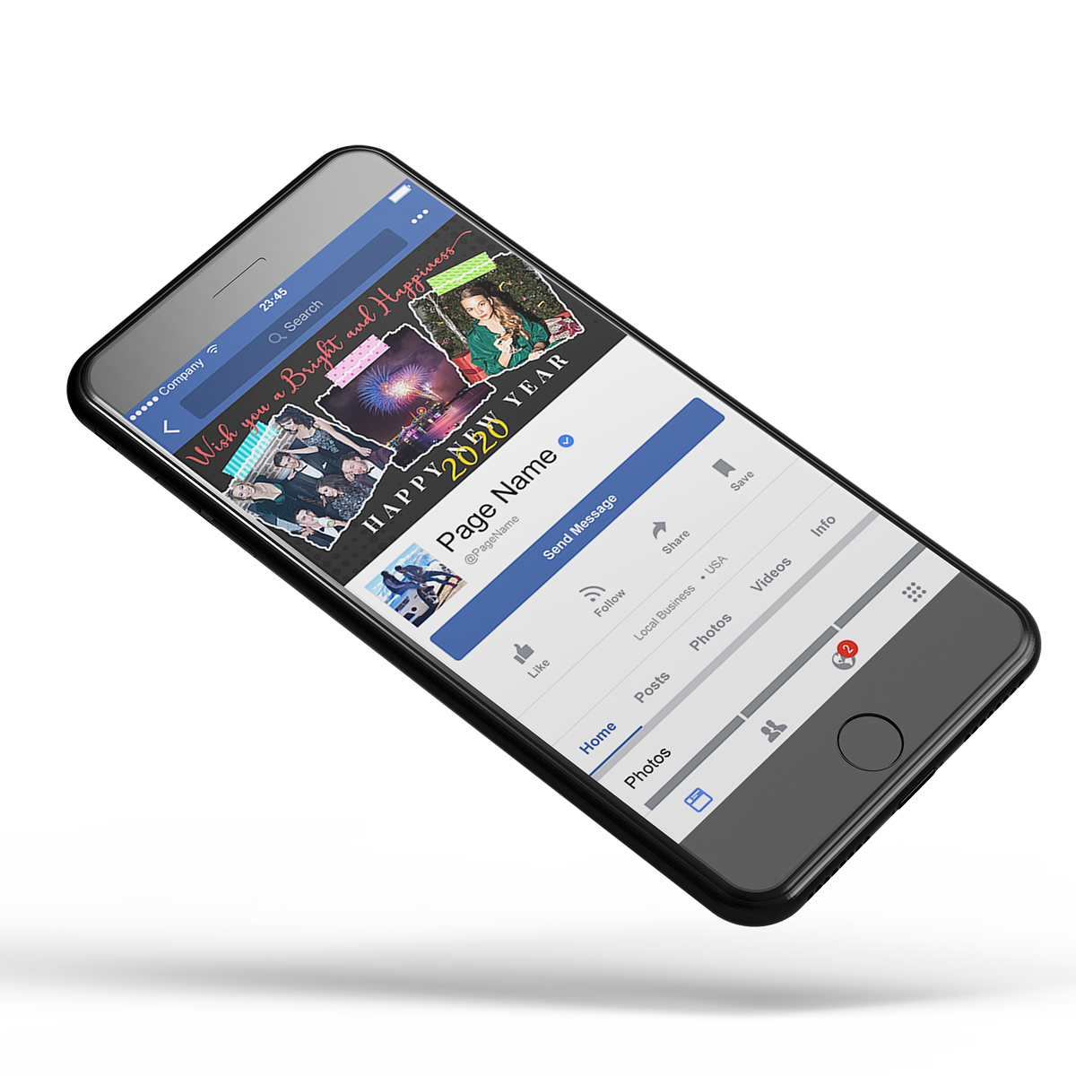 Download Шаблон для соцсетей "New Year FB Cover Social Media Template" / New Year FB Cover Social Media Template - Шаблон для соцсетей на тему графика new year 2020 christmas fb facebook cover post story celebration enjoy holiday vacation personal memory party club fashion tour instagram