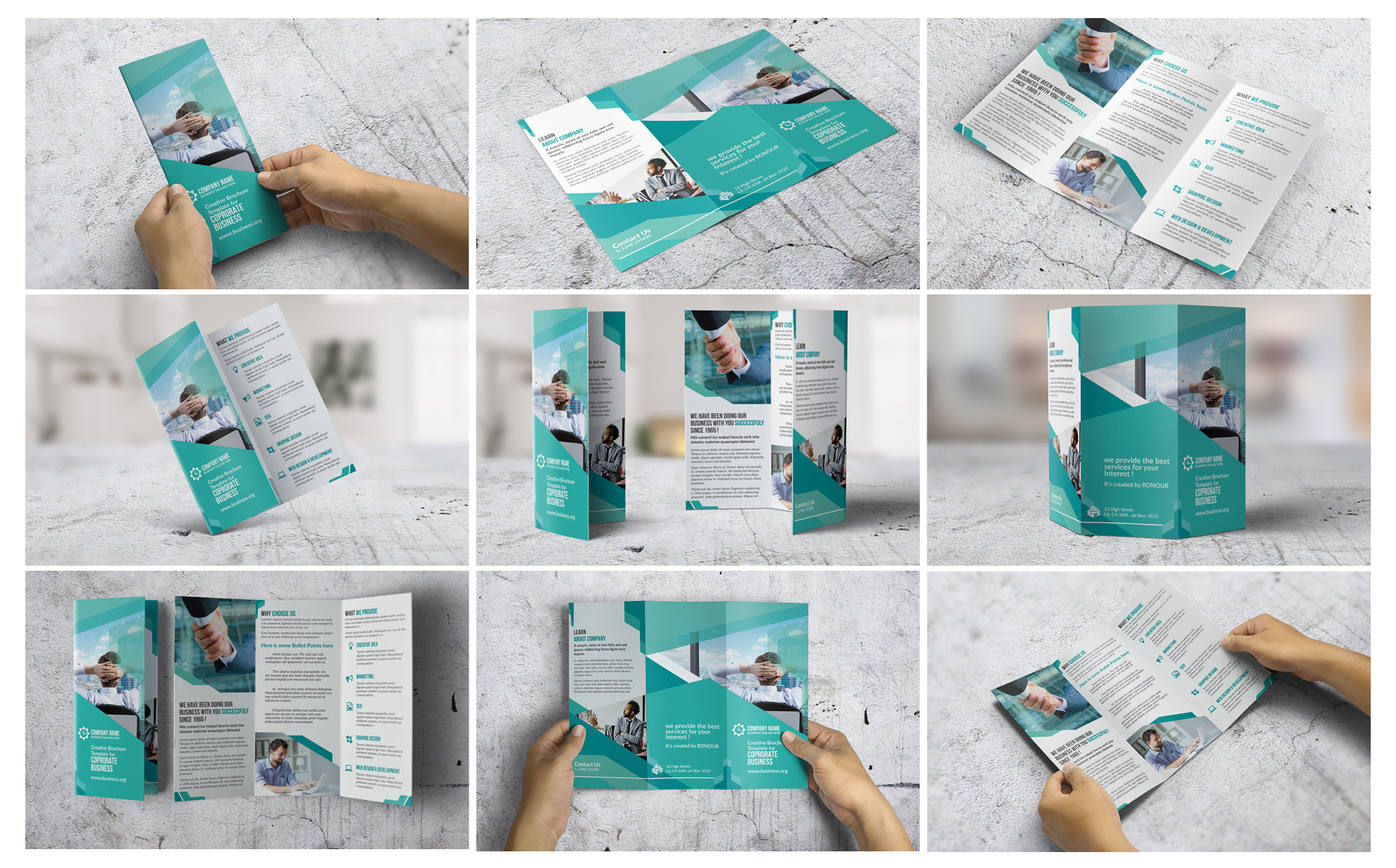 Download Фирменный стиль "Trifold Brochure - Corporate Identity Template" / Trifold Brochure - Corporate Identity Template - Фирменный стиль на тему графика brochure clean design fresh leaflet minimalist minimalistic modern portfolio professional simple studio tri fold tri-fold trifold unique blue corporate business