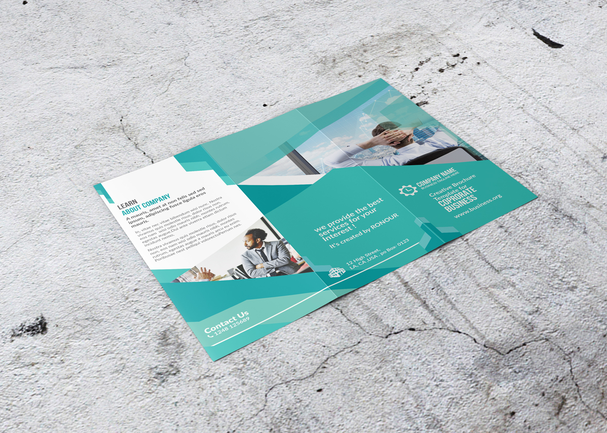 Download Фирменный стиль "Trifold Brochure - Corporate Identity Template" / Trifold Brochure - Corporate Identity Template - Фирменный стиль на тему графика brochure clean design fresh leaflet minimalist minimalistic modern portfolio professional simple studio tri fold tri-fold trifold unique blue corporate business