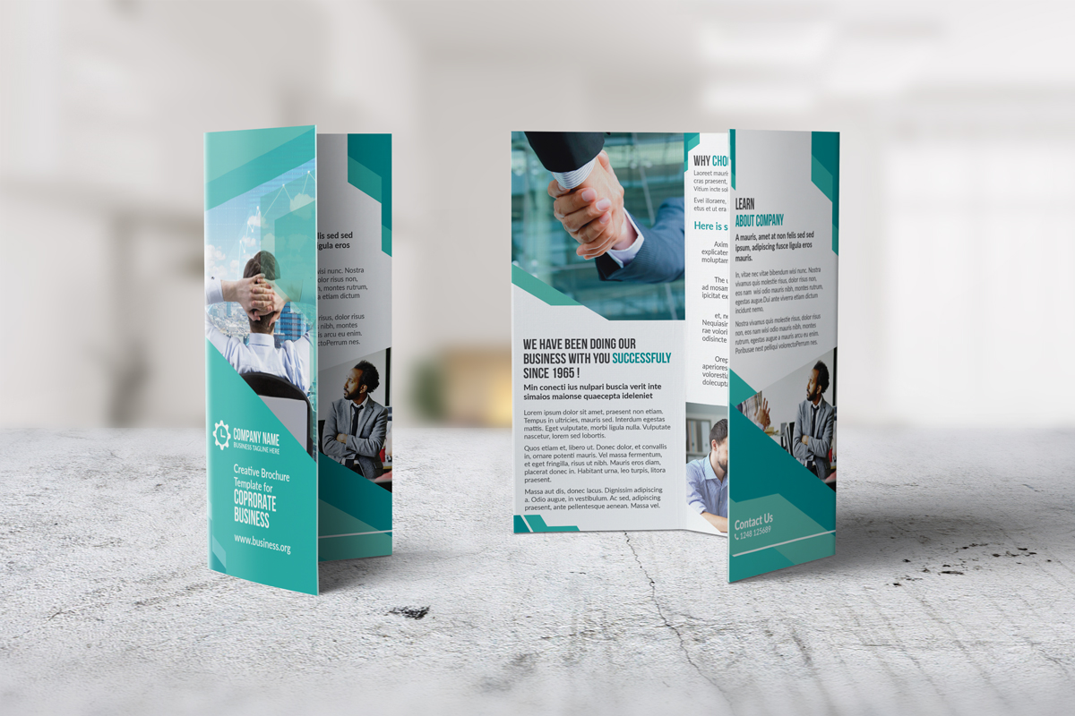 Download Фирменный стиль "Trifold Brochure - Corporate Identity Template" / Trifold Brochure - Corporate Identity Template - Фирменный стиль на тему графика brochure clean design fresh leaflet minimalist minimalistic modern portfolio professional simple studio tri fold tri-fold trifold unique blue corporate business