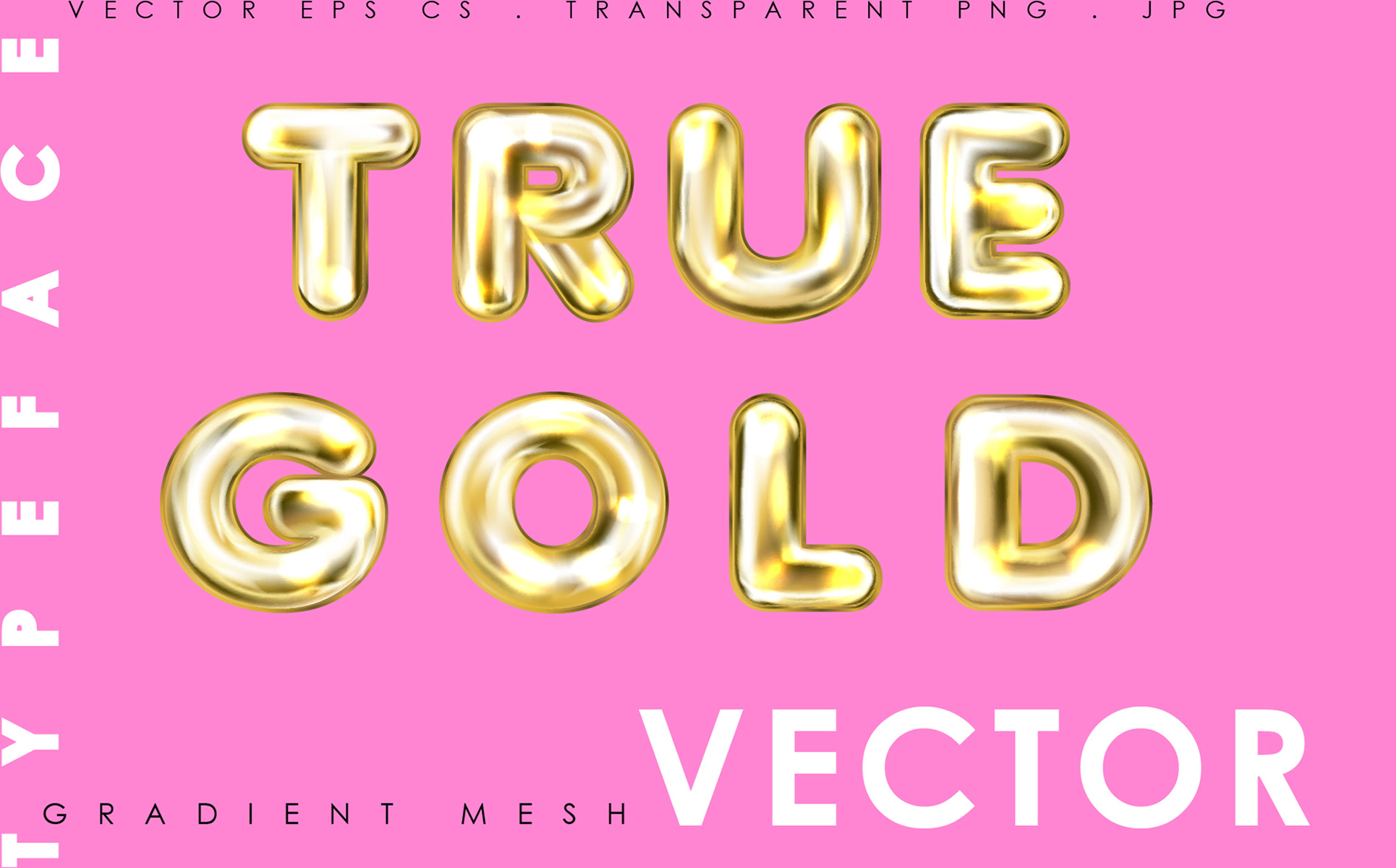 True Gold. Alphabet & Numerals Font