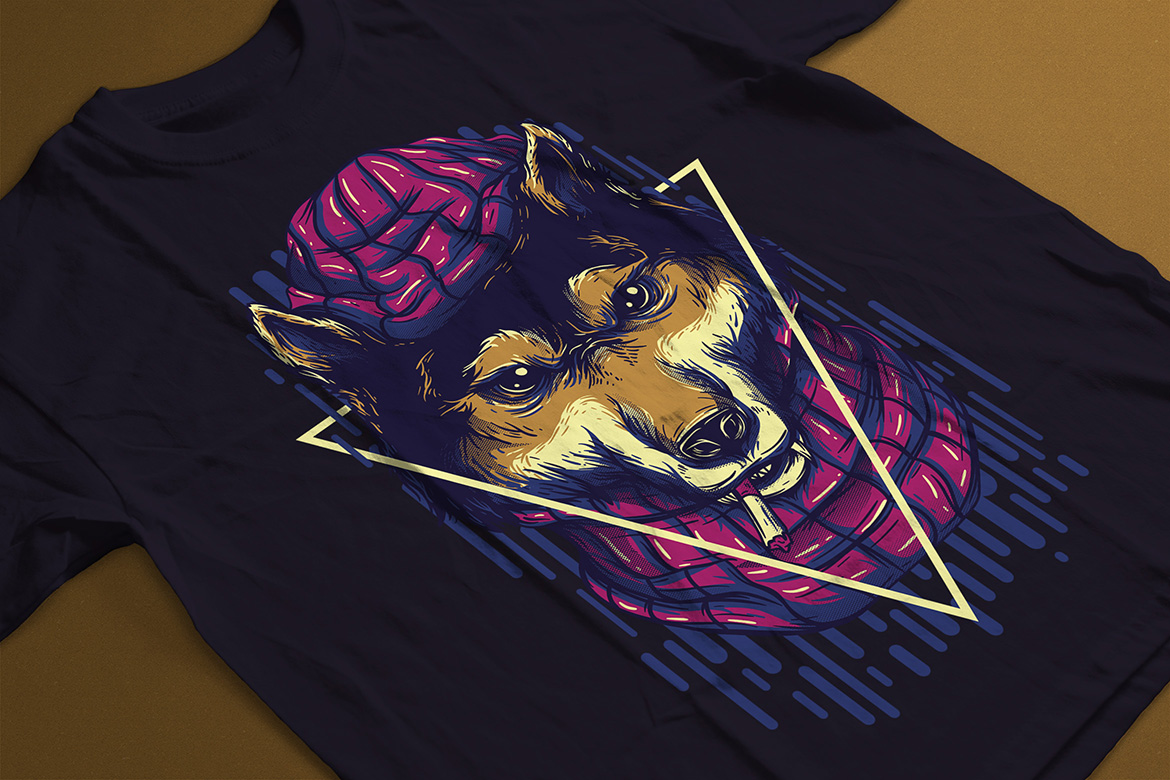 Download T-shirt Design "The Wolves - T-shirt Design" / The Wolves - T-shirt Design - T-shirt Design на тему графика illustration t-shirt design artwork apparel merch cartoon events fashion animal wolves beast grunge music mascot tour cover mafia cigarette