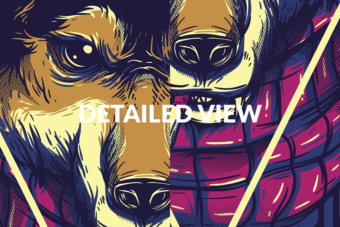 Download T-shirt Design "The Wolves - T-shirt Design" / The Wolves - T-shirt Design - T-shirt Design на тему графика illustration t-shirt design artwork apparel merch cartoon events fashion animal wolves beast grunge music mascot tour cover mafia cigarette