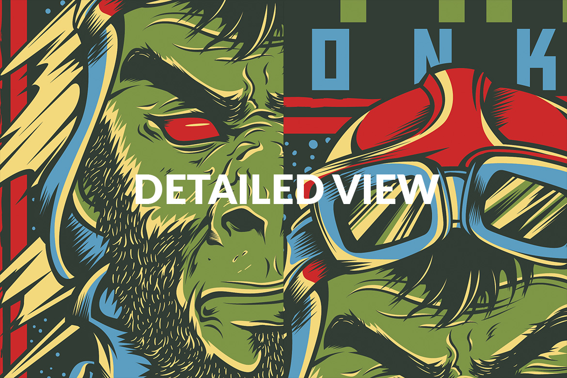 Download T-shirt Design "Stars Monkey Design - T-shirt Design" / Stars Monkey Design - T-shirt Design - T-shirt Design на тему графика illustration t-shirt design artwork apparel merch cartoon events fashion alien stars monkey animal imagination mascot music festical tour concert show