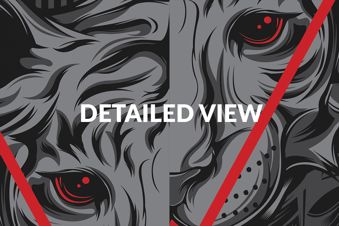 Download T-shirt Design "Resurgence - T-shirt Design" / Resurgence - T-shirt Design - T-shirt Design на тему графика illustration t-shirt design artwork apparel merch cartoon events fashion animal grayscale dark tiger beast red oriental mascot vintage