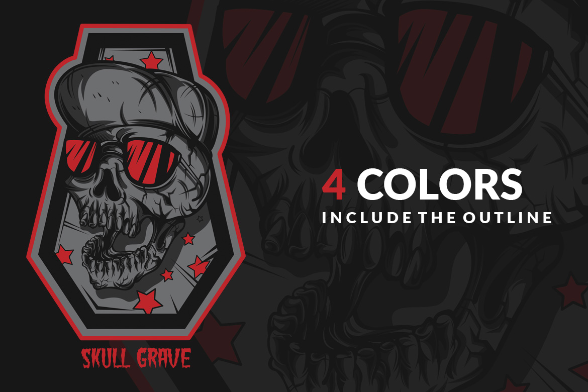 Download T-shirt Design "Skull Grave - T-shirt Design" / Skull Grave - T-shirt Design - T-shirt Design на тему графика illustration t-shirt design artwork apparel merch fashion style creative artistic custom dope streetwear stylish skull grave music show funky punk