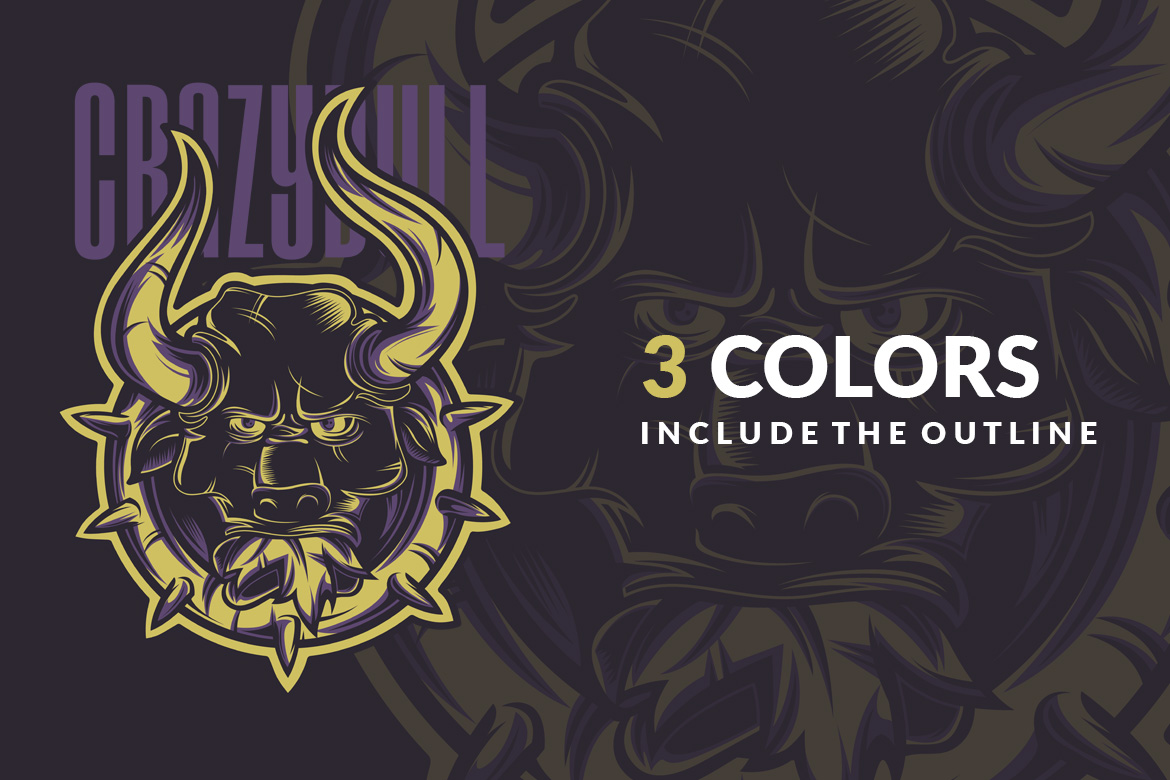 Download T-shirt Design "Crazy Bull - T-shirt Design" / Crazy Bull - T-shirt Design - T-shirt Design на тему графика illustration t-shirt design artwork apparel merch fashion style creative artistic custom dope streetwear bull energy dark squad team member