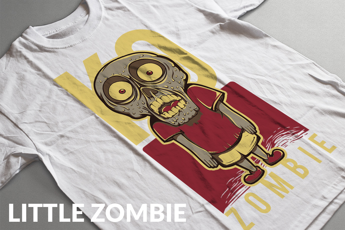 Download T-shirt Design "Little Zombie - T-shirt Design" / Little Zombie - T-shirt Design - T-shirt Design на тему графика illustration t-shirt design artwork apparel merch fashion style creative artistic custom dope streetwear zombie mascot cute little funny undead red