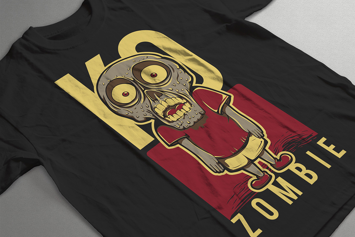 Download T-shirt Design "Little Zombie - T-shirt Design" / Little Zombie - T-shirt Design - T-shirt Design на тему графика illustration t-shirt design artwork apparel merch fashion style creative artistic custom dope streetwear zombie mascot cute little funny undead red