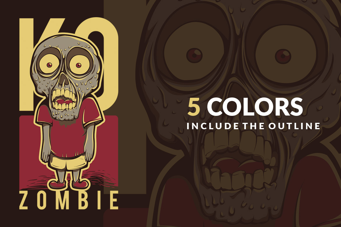 Download T-shirt Design "Little Zombie - T-shirt Design" / Little Zombie - T-shirt Design - T-shirt Design на тему графика illustration t-shirt design artwork apparel merch fashion style creative artistic custom dope streetwear zombie mascot cute little funny undead red