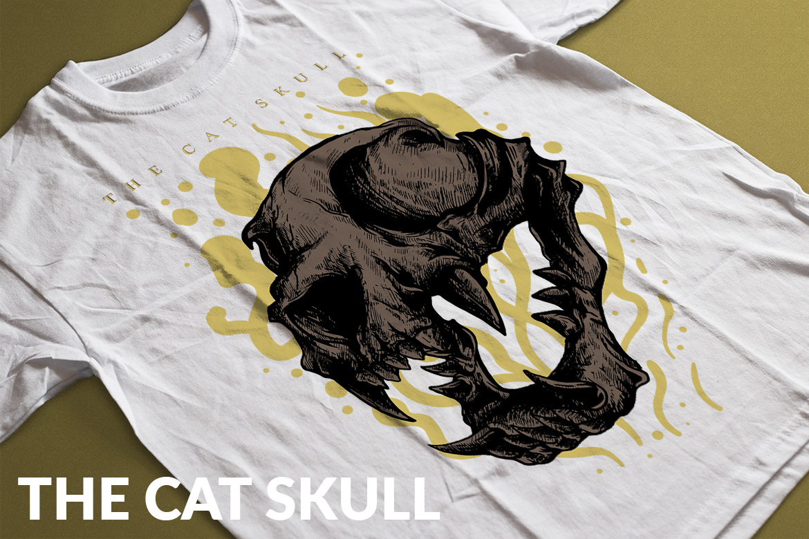 The Cat Skull - T-shirt Design