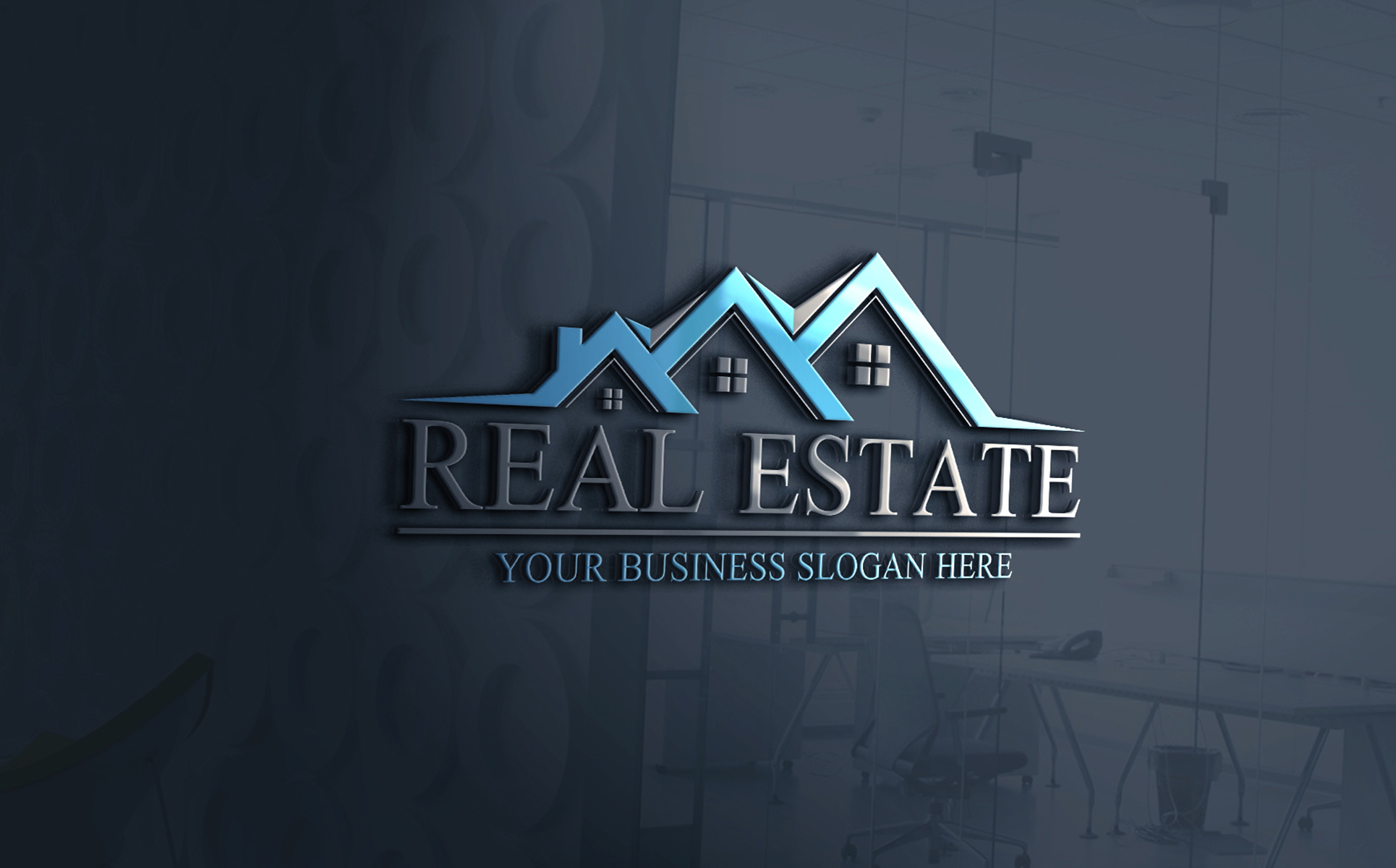 Download Шаблон логотипа "Real Estate Logo Template" / Real Estate Logo Template - Шаблон логотипа на тему графика logo template design reality real estate build building company corporate brand identity symbol graphic realestate builder branding logos color blue