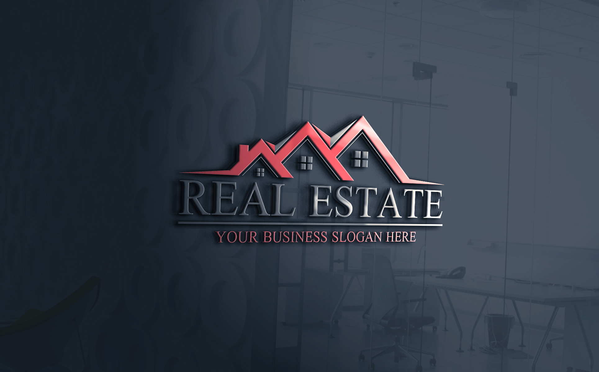 Download Шаблон логотипа "Real Estate Logo Template" / Real Estate Logo Template - Шаблон логотипа на тему графика logo template design reality real estate build building company corporate brand identity symbol graphic realestate builder branding logos color blue