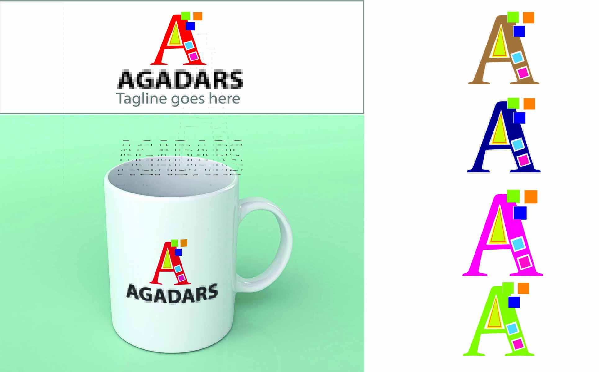 Download Шаблон логотипа "Agadars Logo Template" / Agadars Logo Template - Шаблон логотипа на тему графика a logo 3d appearance branding clean client depth design dimensional display effects floor graphic great icon mockup office photo-realistic presentation
