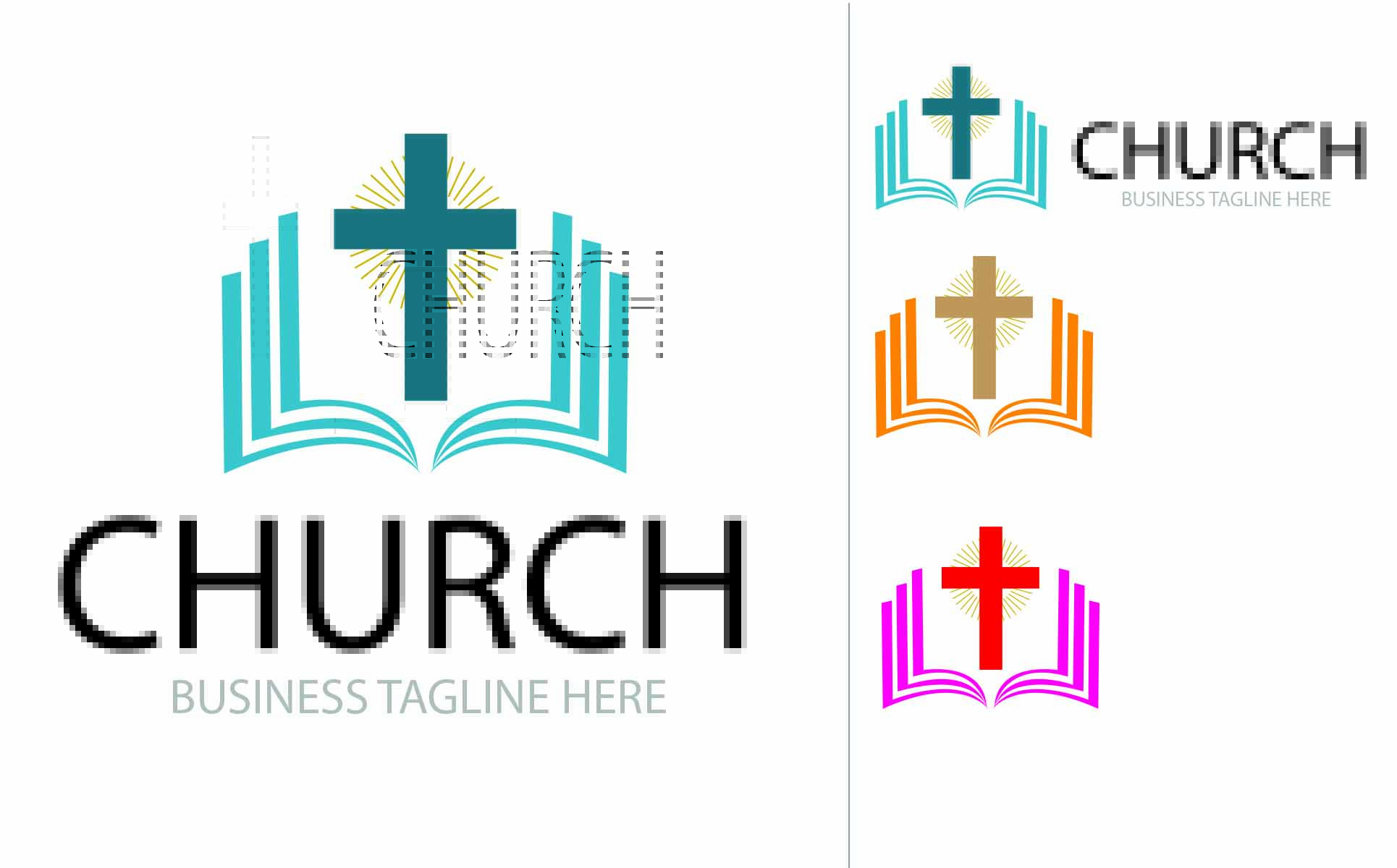 Download Шаблон логотипа "Church Logo Template" / Church Logo Template - Шаблон логотипа на тему графика church logo 3d appearance branding clean client depth design dimensional display effects floor graphic great icon mockup office photo-realistic presentation