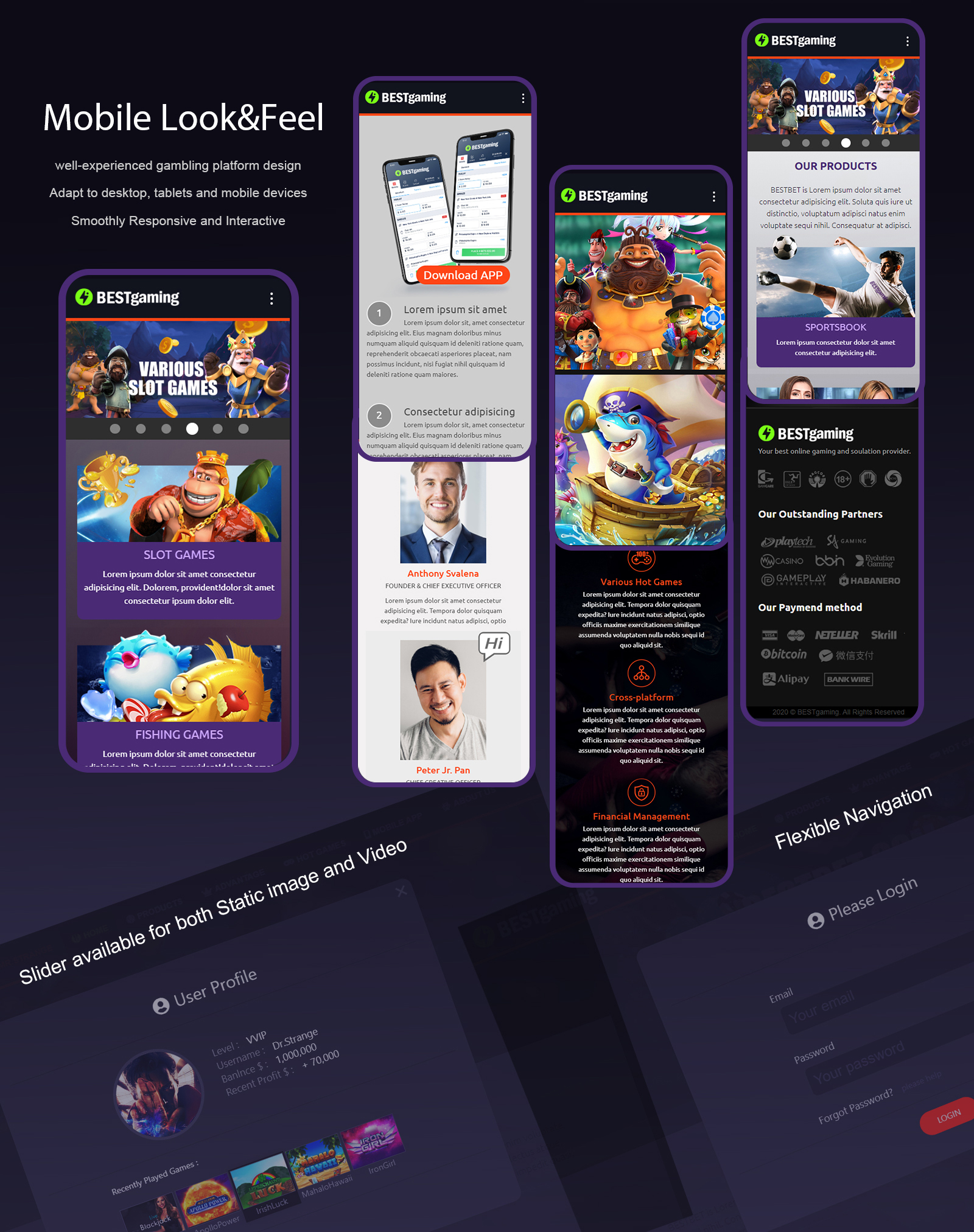 Responsive and Interactive Gambling Landing Page Template