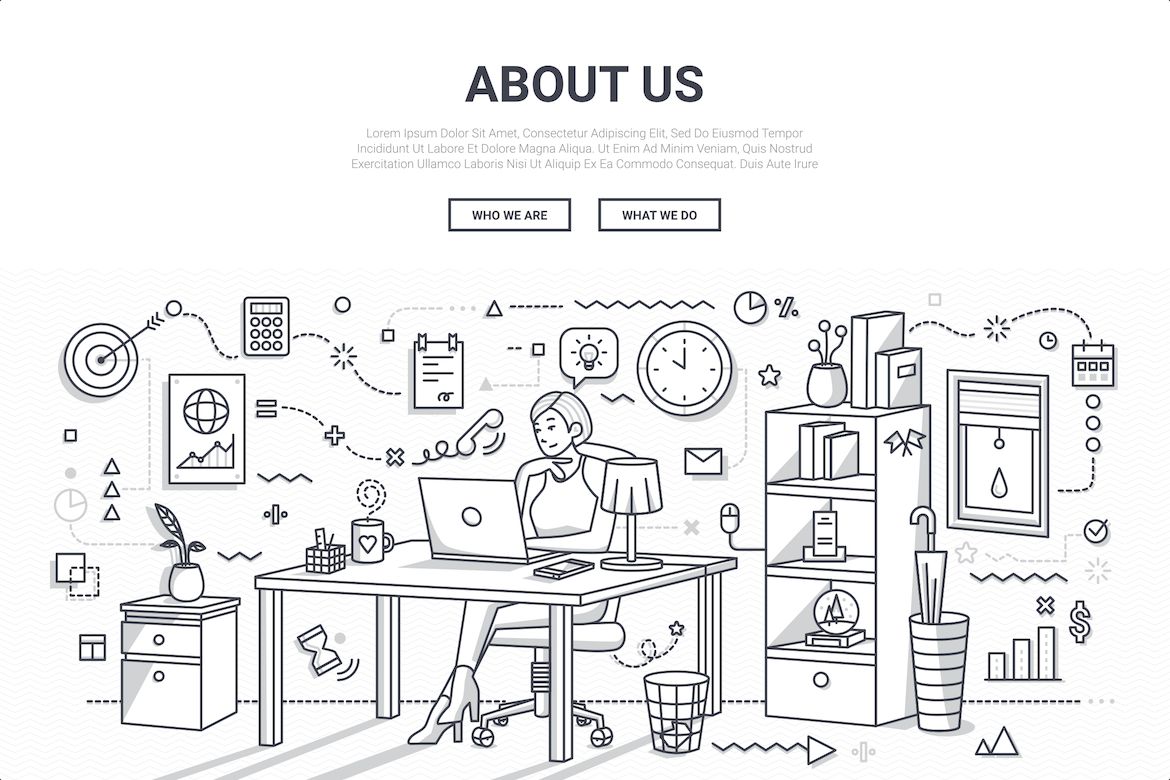 Download Background "Doodle - About Us Background" / Doodle - About Us Background - Background на тему графика 