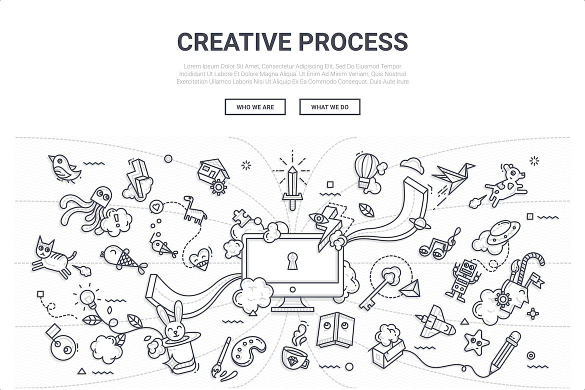 Download Background "Doodle - Creative Process Background" / Doodle - Creative Process Background - Background на тему графика 