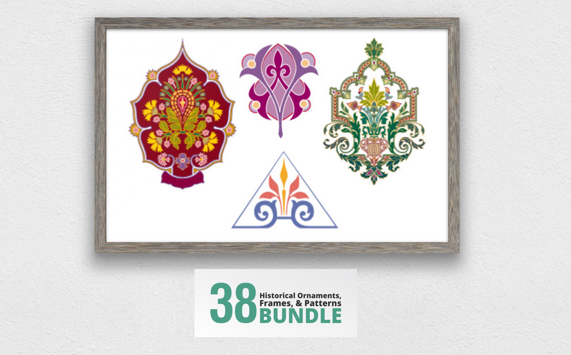Download Иллюстрация "38 Ornaments, Frames, Patterns Bundle - Illustration" / 38 Ornaments, Frames, Patterns Bundle - Illustration - Иллюстрация на тему графика 