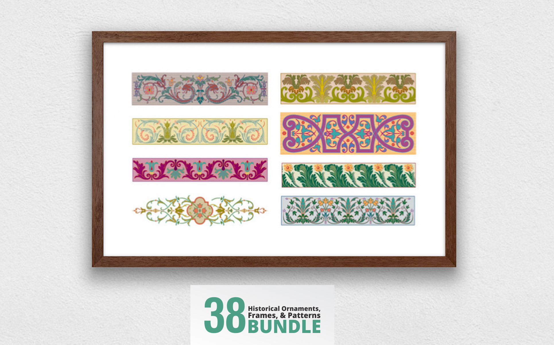Download Иллюстрация "38 Ornaments, Frames, Patterns Bundle - Illustration" / 38 Ornaments, Frames, Patterns Bundle - Illustration - Иллюстрация на тему графика 