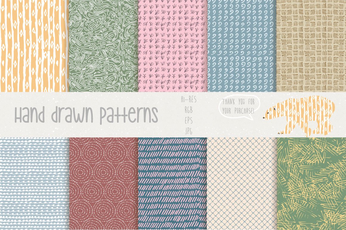 Download Pattern "30 Hand Drawn Pattern" / 30 Hand Drawn Pattern - Pattern на тему графика pattern seamless geometric abstract frame frames template dust blog web social media summer spring holiday invite branding botanical fashion abstract
