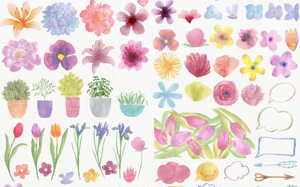 Download Иллюстрация "Garden Watercolor DIY - Illustration" / Garden Watercolor DIY - Illustration - Иллюстрация на тему графика watercolor animals garden watercolour flower floral botanical flower floral wedding leaf leaves logo logos invitation card rsvp save the date
