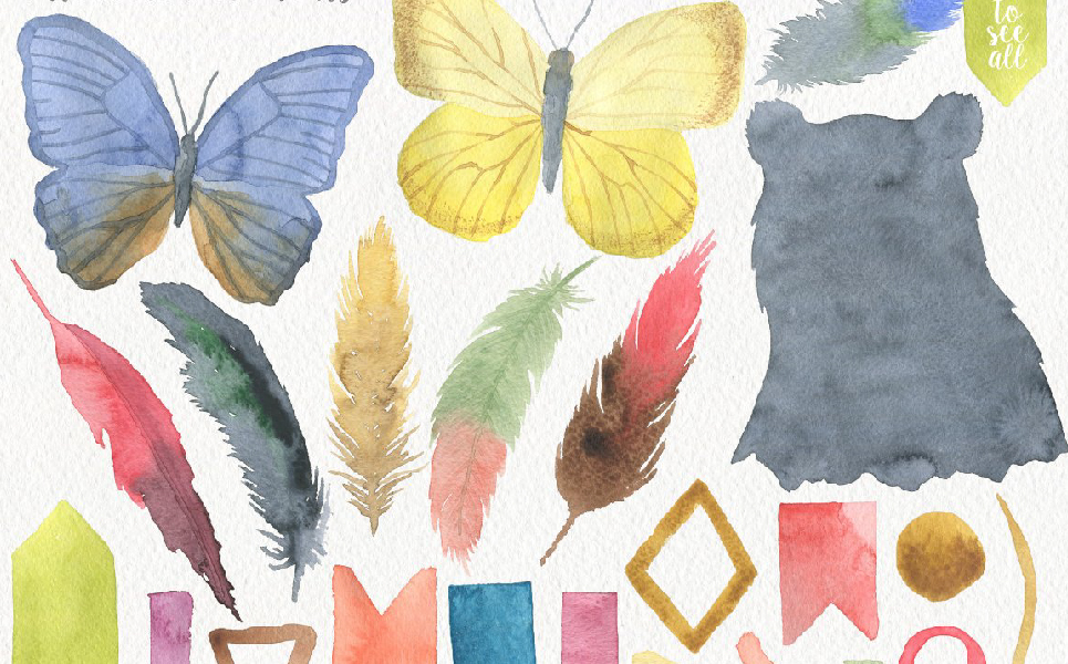 Download Иллюстрация "Forest Watercolor DIY - Illustration" / Forest Watercolor DIY - Illustration - Иллюстрация на тему графика watercolor watercolour animals floral flower flower floral wedding leaf leaves logo logos invitation card rsvp date book cover key forest