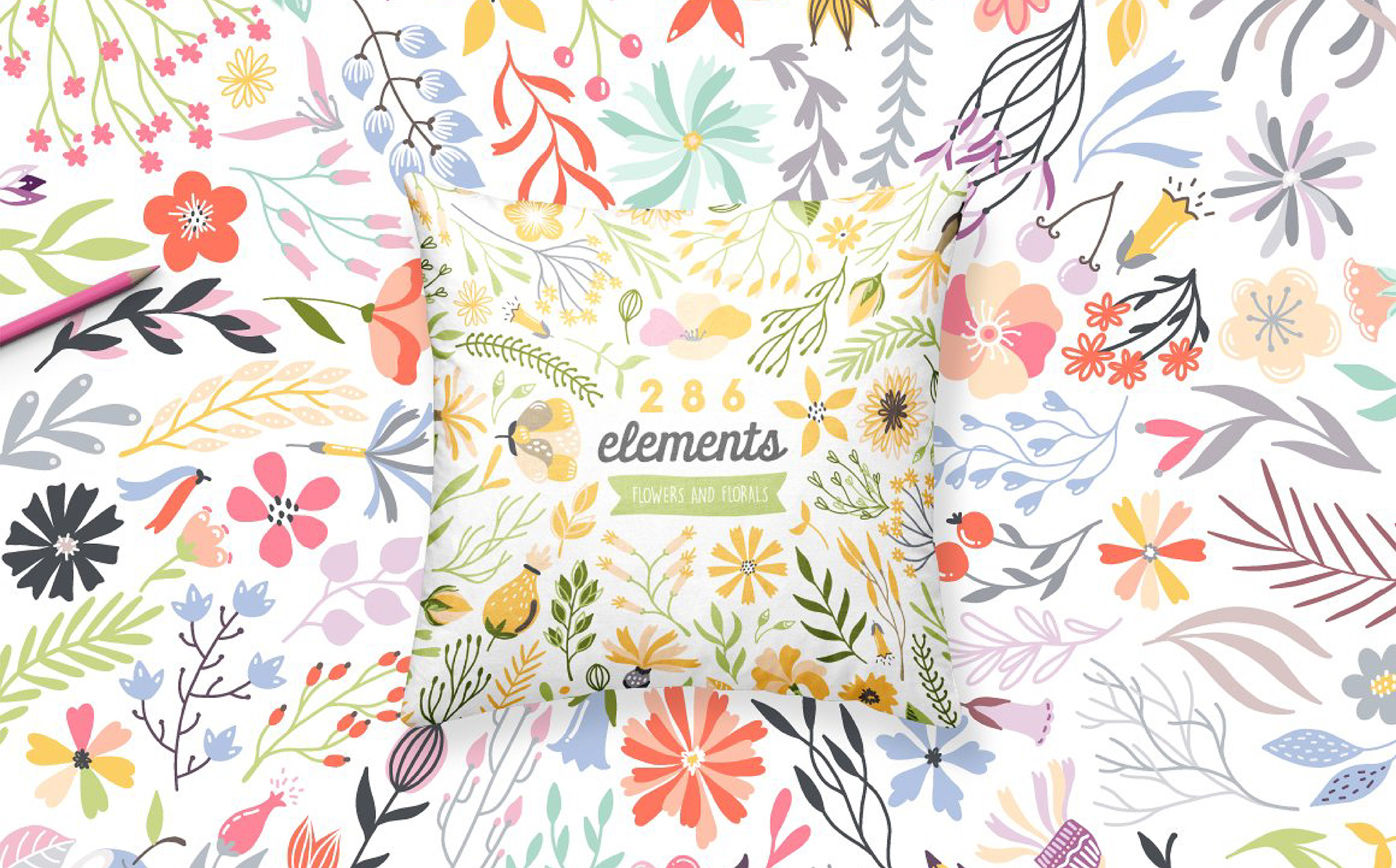 Download Иллюстрация "Blooming Bouquet Collection - Illustration" / Blooming Bouquet Collection - Illustration - Иллюстрация на тему графика floral botanical garden leaf leaves pattern ribbon berry berries flower blooming wedding logo logos invitation card romantic high resolution vector