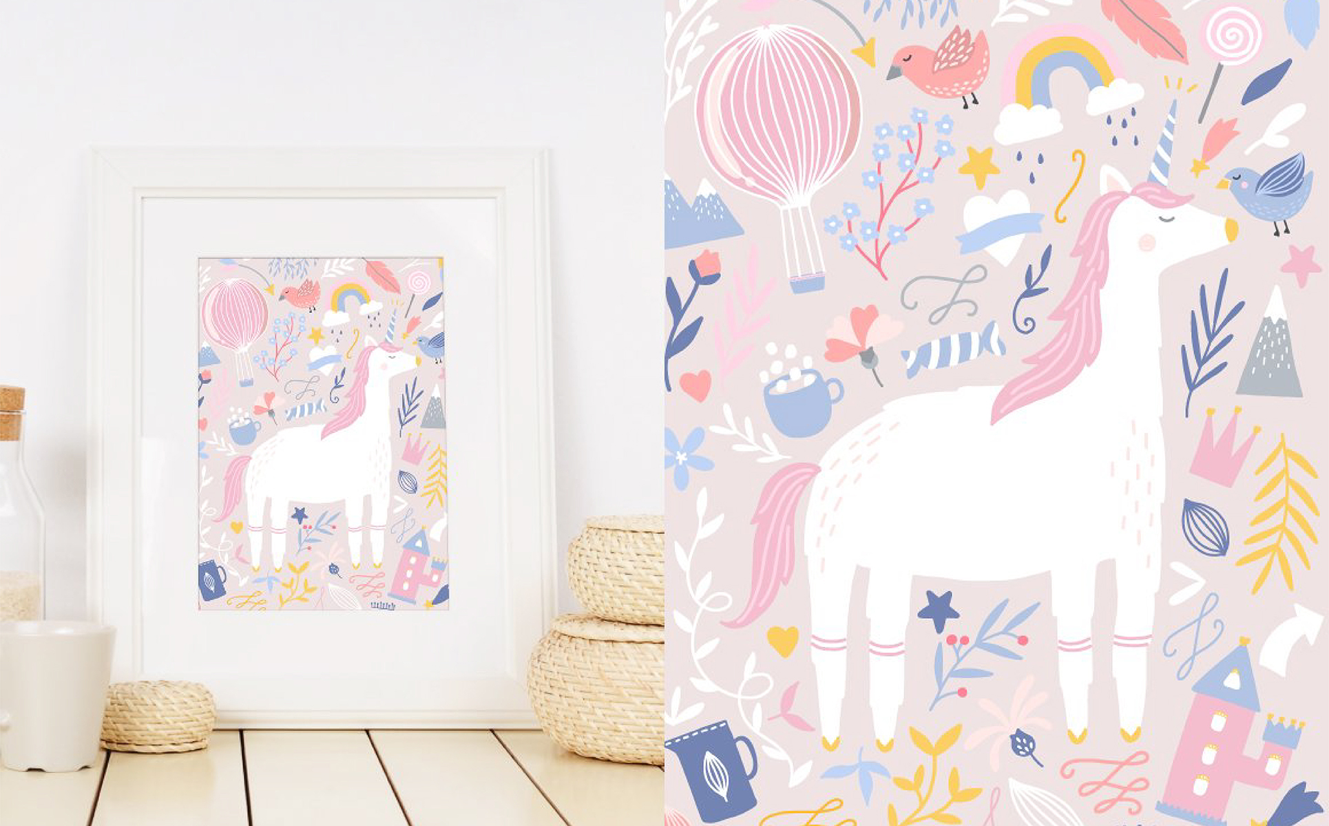 Download Иллюстрация "Very Friendly Collection - Illustration" / Very Friendly Collection - Illustration - Иллюстрация на тему графика plants decorative elements pattern friends party birthday castle princess unicorn llama rainbow bear animals cactus magic logo logos kids baby