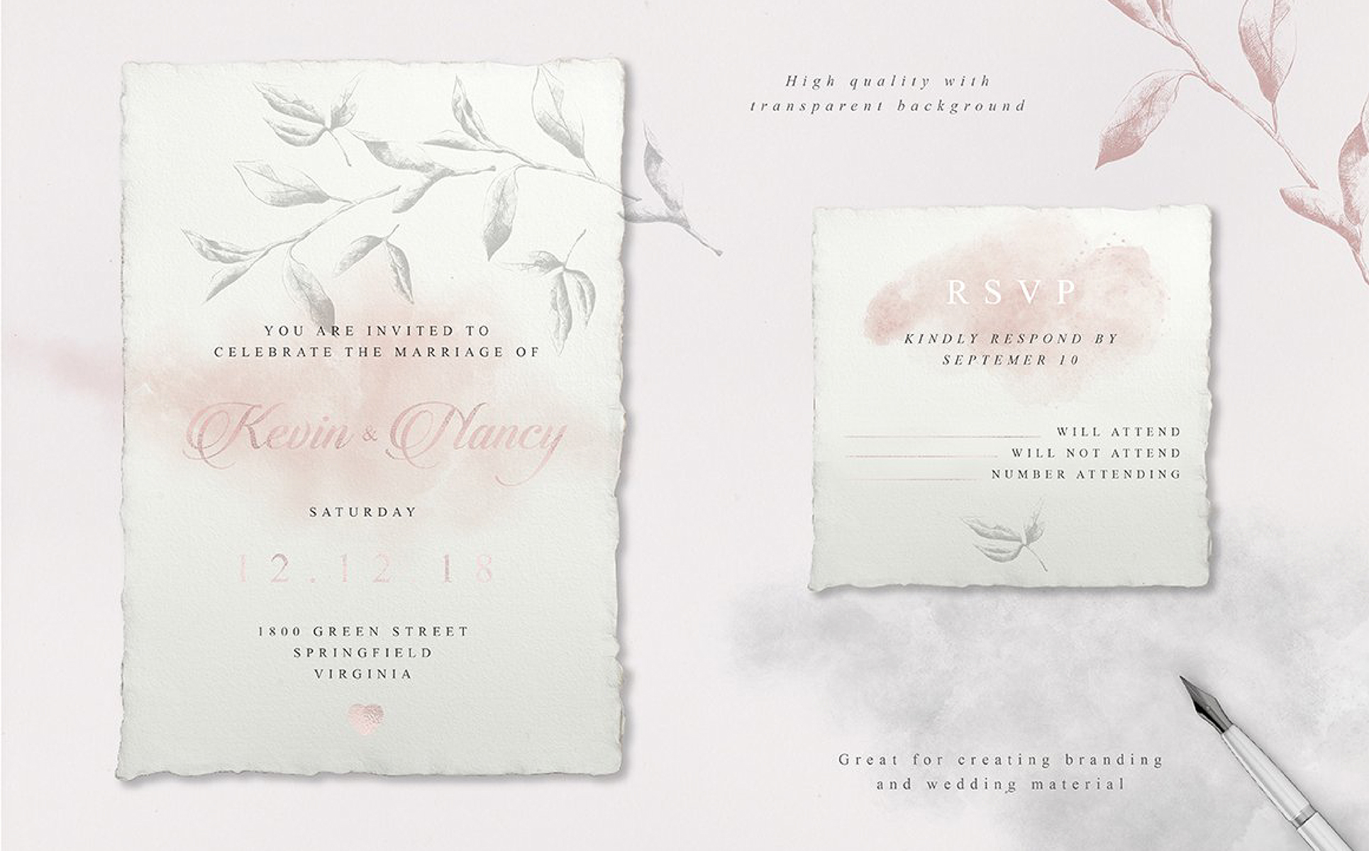 Download Иллюстрация "Elegant Toolkit - Illustration" / Elegant Toolkit - Illustration - Иллюстрация на тему графика elegant flower floral pattern texture foil gold silver wedding leaf leaves logo logos invitation card rsvp book cover magazine poster