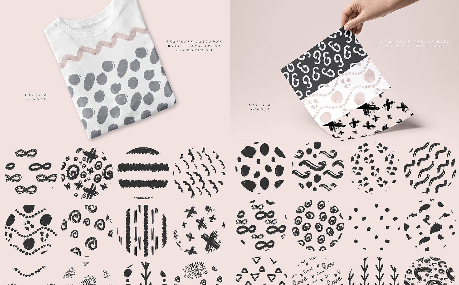 Download Pattern "Brush Blush Pattern" / Brush Blush Pattern - Pattern на тему графика brush blush pattern flower florals dots line circle book cover magazine poster print gold frame frames template dust blog web