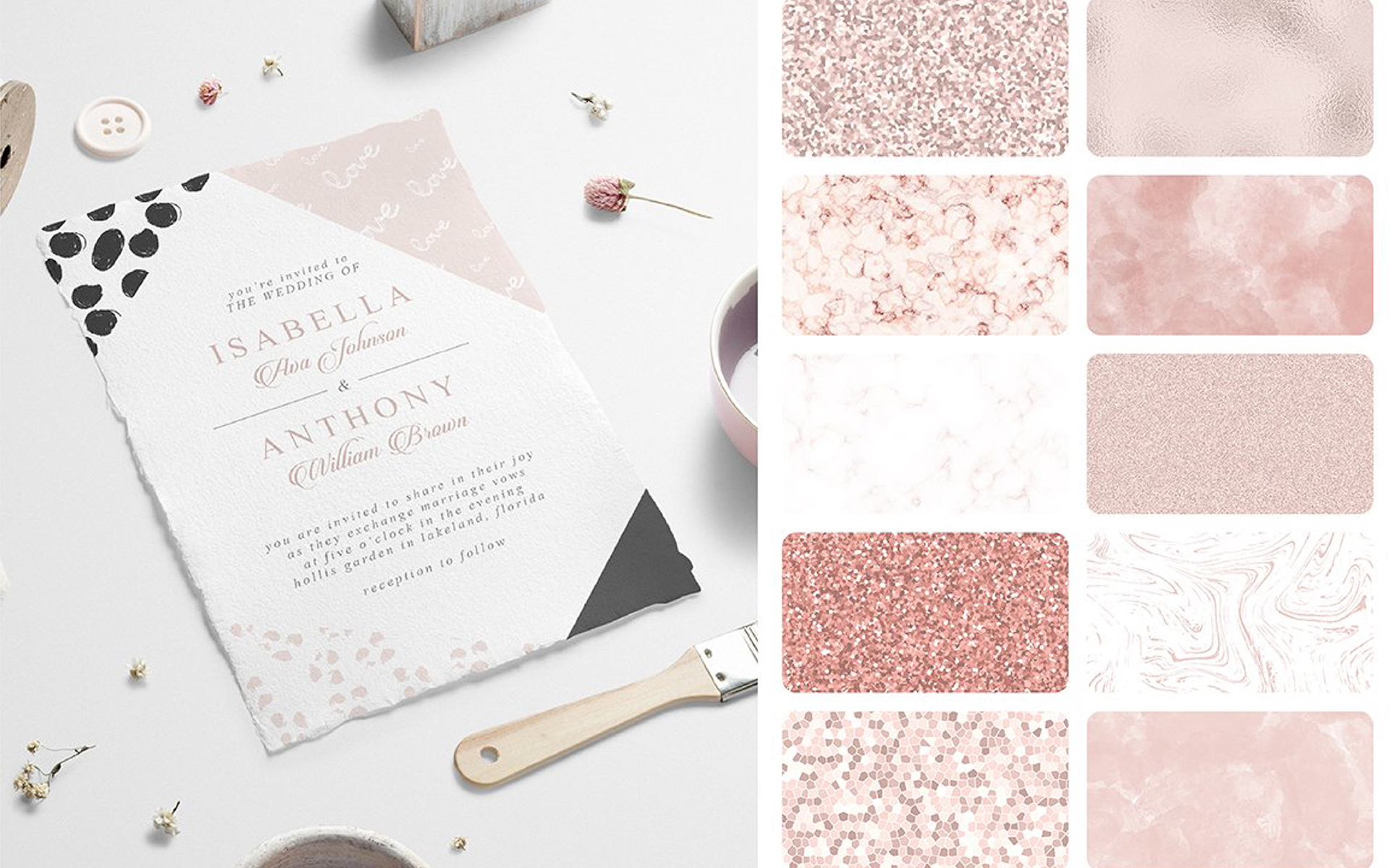 Download Pattern "Brush Blush Pattern" / Brush Blush Pattern - Pattern на тему графика brush blush pattern flower florals dots line circle book cover magazine poster print gold frame frames template dust blog web