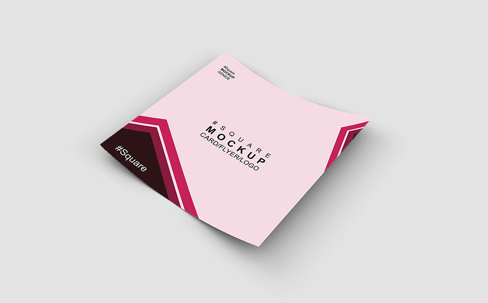 Download Мокап для продукта "Square card on a flat surface product mockup" / Square card on a flat surface product mockup - Мокап для продукта на тему графика card square logo flyer leaflet booklet