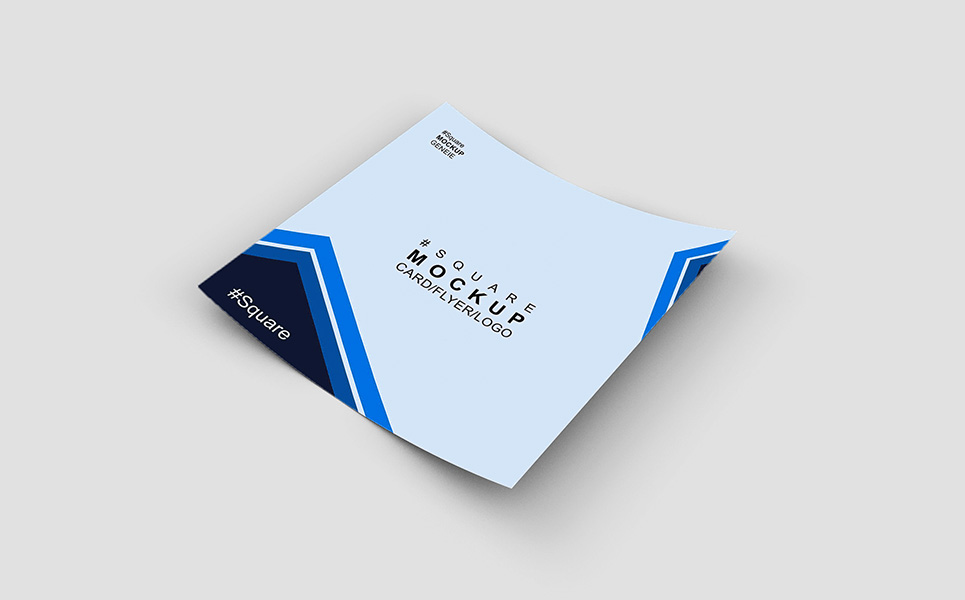Download Мокап для продукта "Square card on a flat surface product mockup" / Square card on a flat surface product mockup - Мокап для продукта на тему графика card square logo flyer leaflet booklet