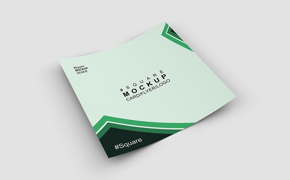 Download Мокап для продукта "Square card business card on a flat sruface product mockup" / Square card business card on a flat sruface product mockup - Мокап для продукта на тему графика card square logo leaflet flyer booklet