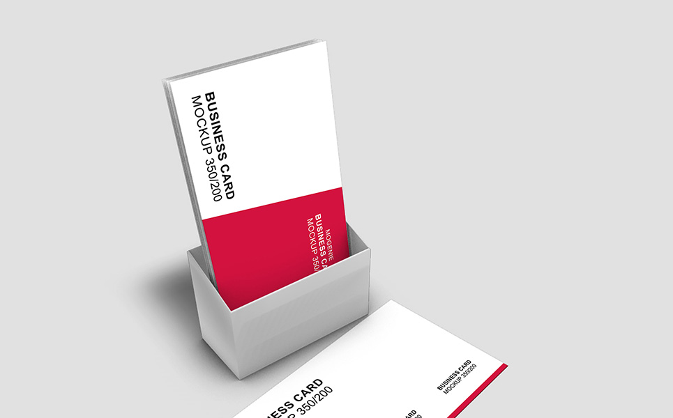 Download Мокап для продукта "Business card in a holder product mockup" / Business card in a holder product mockup - Мокап для продукта на тему графика card business visiting identity marketing