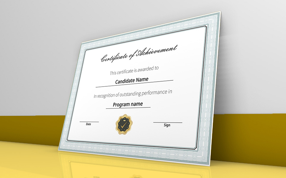 Download Шаблон сертификата "Classical and Simple Certificate Template" / Classical and Simple Certificate Template - Шаблон сертификата на тему графика award certificate acheivement educationalundefined
