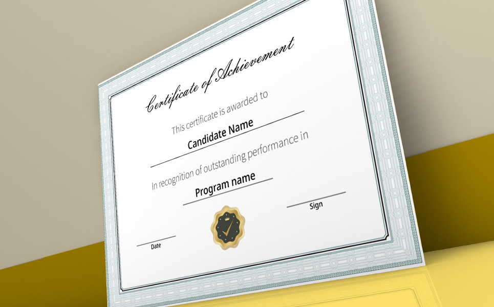Download Шаблон сертификата "Classical and Simple Certificate Template" / Classical and Simple Certificate Template - Шаблон сертификата на тему графика award certificate acheivement educationalundefined