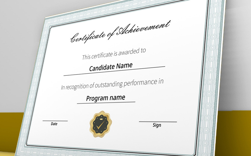 Download Шаблон сертификата "Classical and Simple Certificate Template" / Classical and Simple Certificate Template - Шаблон сертификата на тему графика award certificate acheivement educationalundefined
