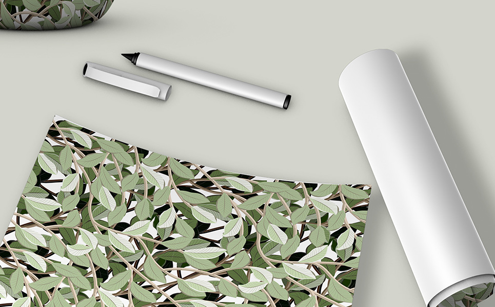 Download Pattern "Awesome Floral Repeat Design with Leaves and Branches Pattern" / Awesome Floral Repeat Design with Leaves and Branches Pattern - Pattern на тему графика branch leaf seamless repeat fabric textile case cover