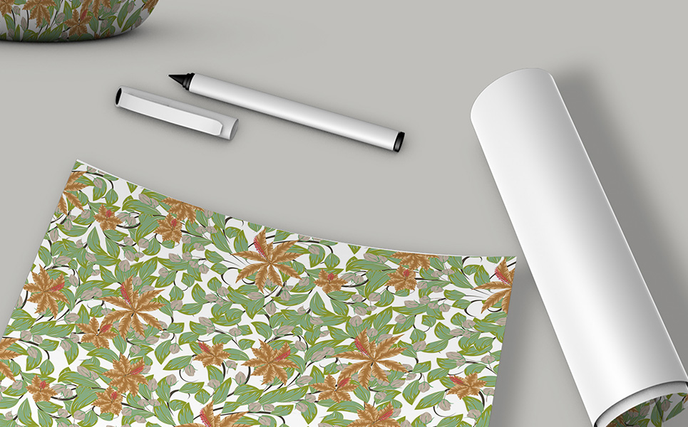 Download Pattern "Hand Drawn Floral Seamless Design Pattern" / Hand Drawn Floral Seamless Design Pattern - Pattern на тему графика leaf floral spring green flower florals frame background fabric textile repeat