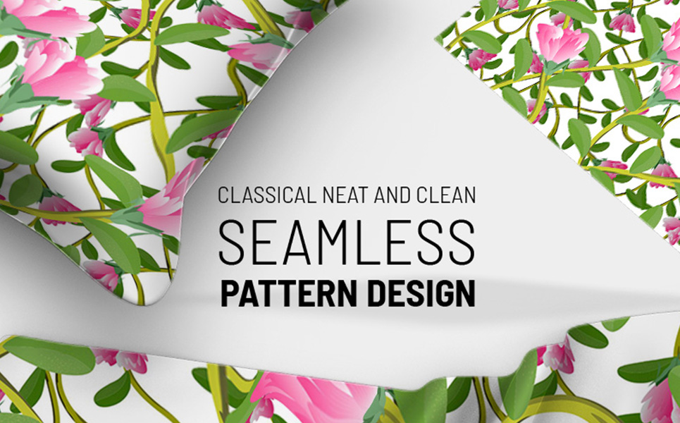 Download Pattern "Awesom floral repeat design Pattern" / Awesom floral repeat design Pattern - Pattern на тему графика fabric pattern textile surface floral flower leaf spring season warm
