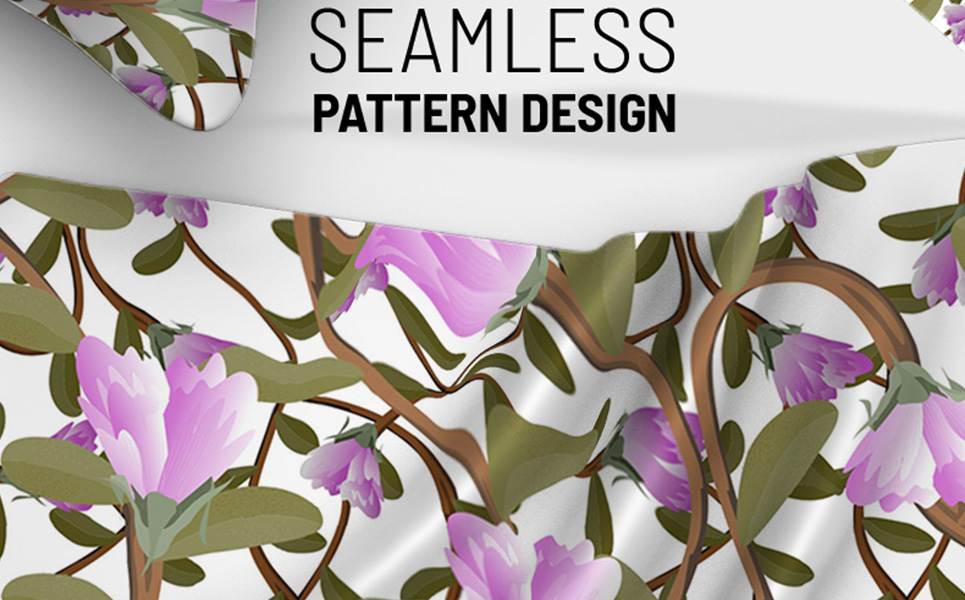 Download Pattern "Awesom floral repeat design Pattern" / Awesom floral repeat design Pattern - Pattern на тему графика fabric pattern textile surface floral flower leaf spring season warm