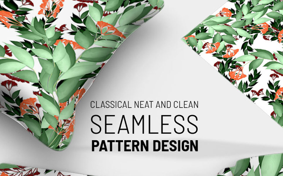 Download Pattern "Hand drawn floral seamless repeat design Pattern" / Hand drawn floral seamless repeat design Pattern - Pattern на тему графика green leaf nature plant isolated leaves tree grass garden frame natural symbol environment spring abstract flower flowers blossom pattern beauty