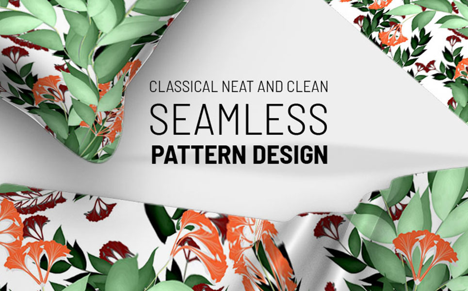 Download Pattern "Hand drawn floral seamless repeat design Pattern" / Hand drawn floral seamless repeat design Pattern - Pattern на тему графика green leaf nature plant isolated leaves tree grass garden frame natural symbol environment spring abstract flower flowers blossom pattern beauty