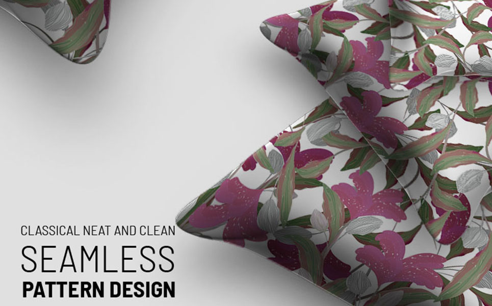 Download Pattern "Seamless hand drawn repeat floral design Pattern" / Seamless hand drawn repeat floral design Pattern - Pattern на тему графика green leaf nature plant isolated leaves tree grass garden frame natural symbol environment spring abstract flower flowers blossom pattern beauty