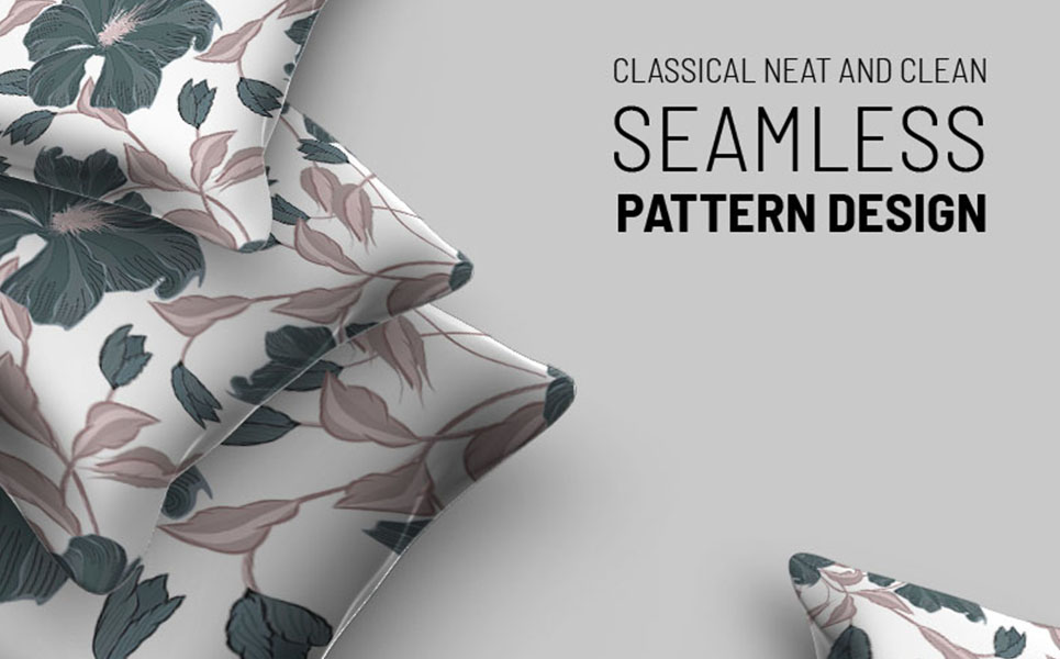 Download Pattern "Classic flowers with branches seamless design Pattern" / Classic flowers with branches seamless design Pattern - Pattern на тему графика 