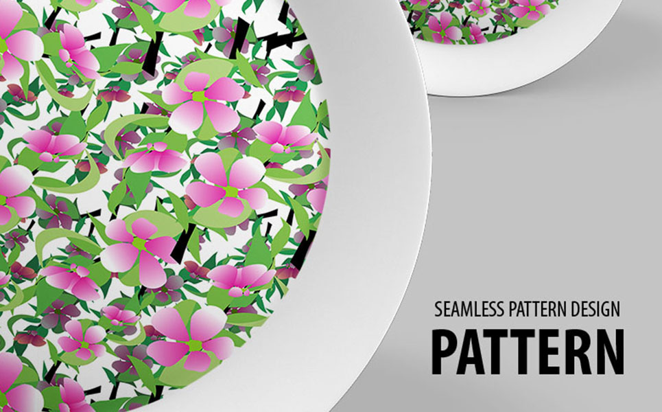 Download Pattern "Flower and branches repeat design Pattern" / Flower and branches repeat design Pattern - Pattern на тему графика green leaf nature plant isolated leaves tree grass garden frame natural symbol environment spring abstract flower flowers blossom pattern beauty