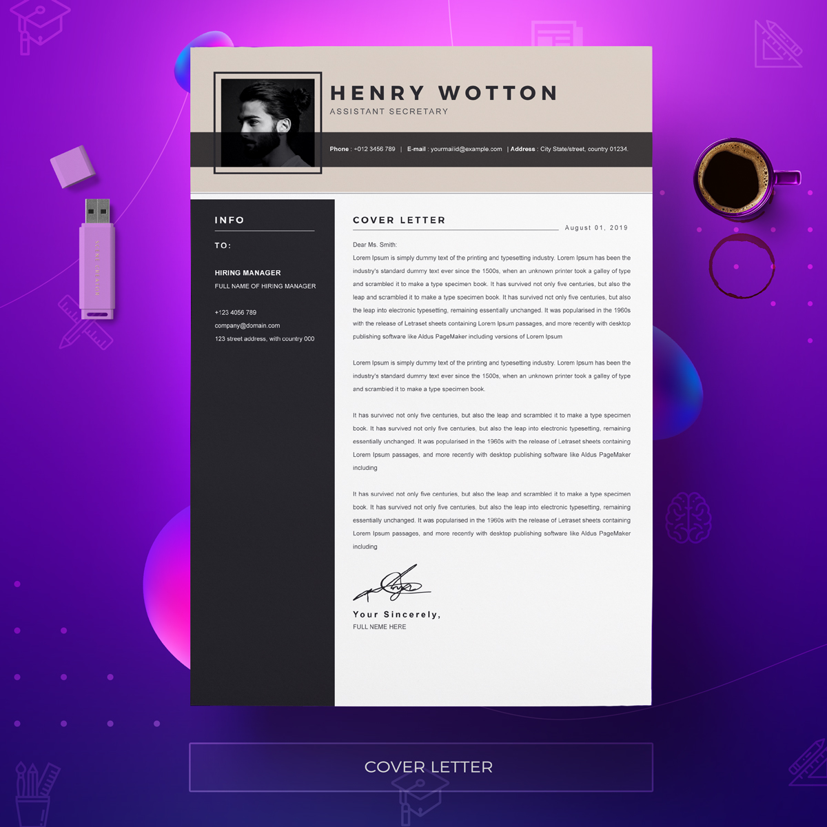 Download Резюме "Wotton Resume Template" / Wotton Resume Template - Резюме на тему графика a4 clean resume cv doc elegant template indesign infographic modern professional creative design minimal pages portfolio word us letter
